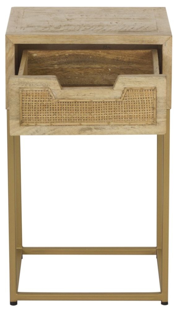 Product photograph of Casa Rattan 1 Drawer Side Table from Choice Furniture Superstore.