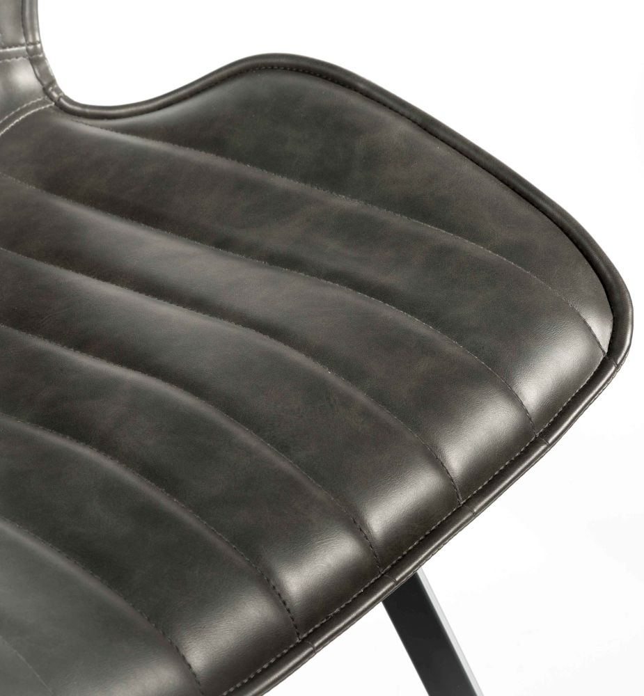 Product photograph of Set Of 2 Norwich Grey Vintage Leather Dining Chair from Choice Furniture Superstore.