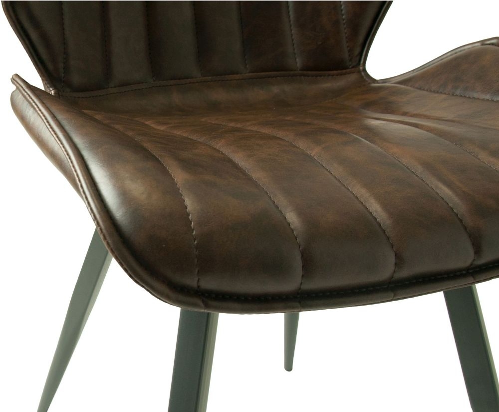 Product photograph of Set Of 2 Norwich Chestnut Vintage Leather Dining Chair from Choice Furniture Superstore.