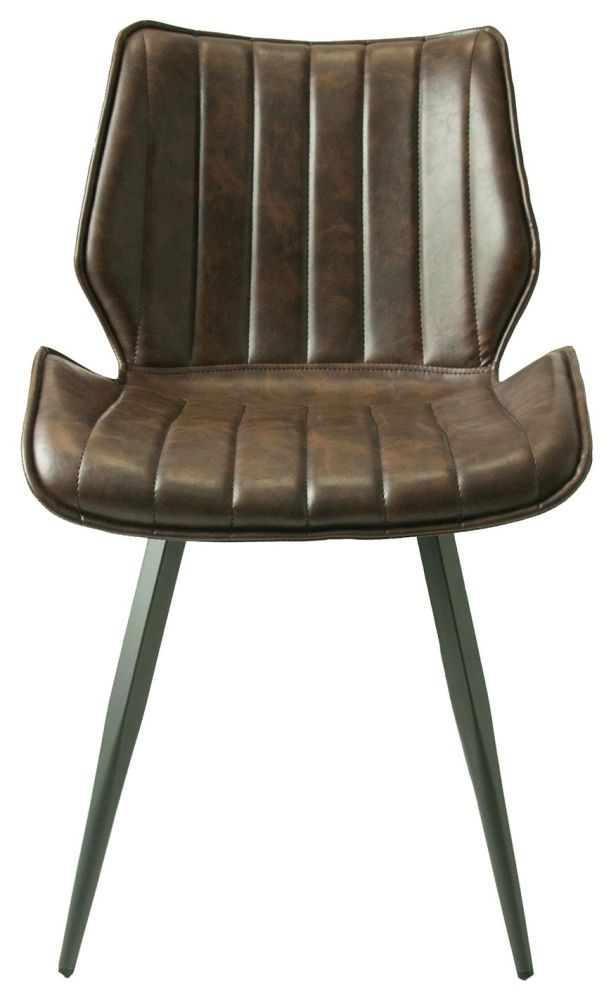 Product photograph of Set Of 2 Norwich Chestnut Vintage Leather Dining Chair from Choice Furniture Superstore.