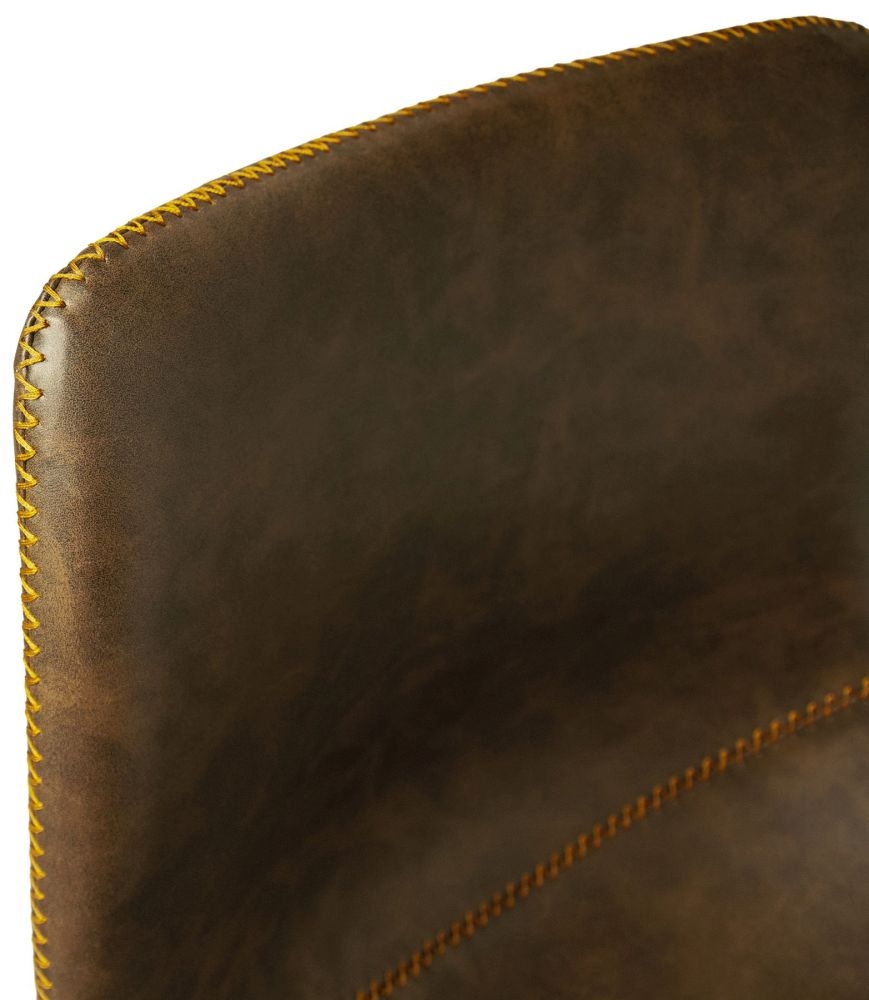 Product photograph of Cooper Chestnut Vegan Leather Dining Chair Sold In Pairs from Choice Furniture Superstore.