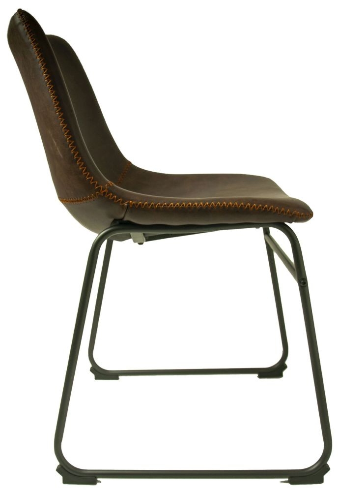 Product photograph of Cooper Chestnut Vegan Leather Dining Chair Sold In Pairs from Choice Furniture Superstore.