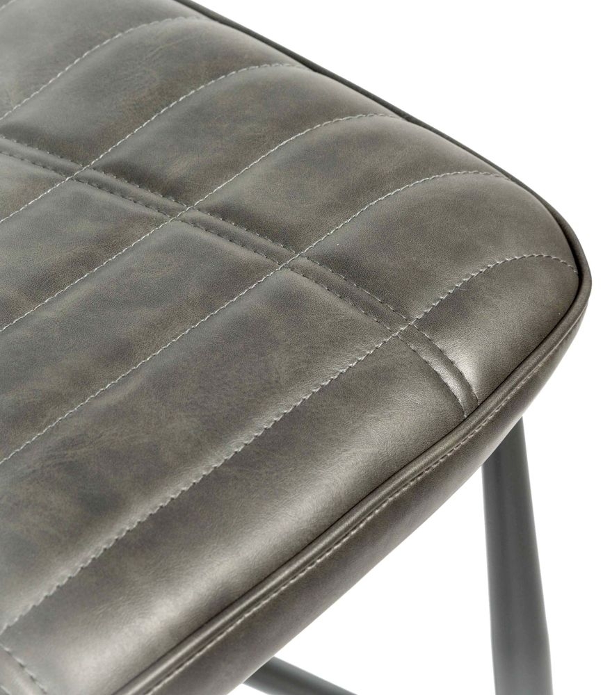 Product photograph of Cortina Grey Vegan Leather Dining Chair Sold In Pairs from Choice Furniture Superstore.