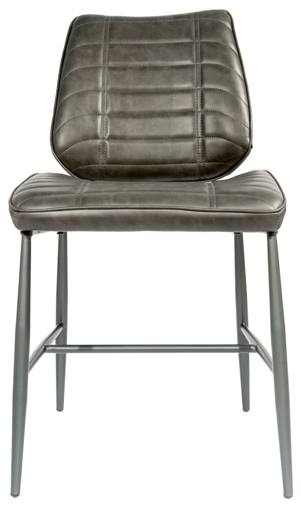 Product photograph of Cortina Grey Vegan Leather Dining Chair Sold In Pairs from Choice Furniture Superstore.