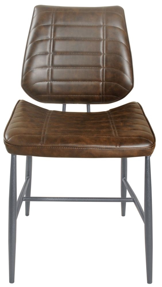 Product photograph of Cortina Chestnut Vegan Leather Dining Chair Sold In Pairs from Choice Furniture Superstore.