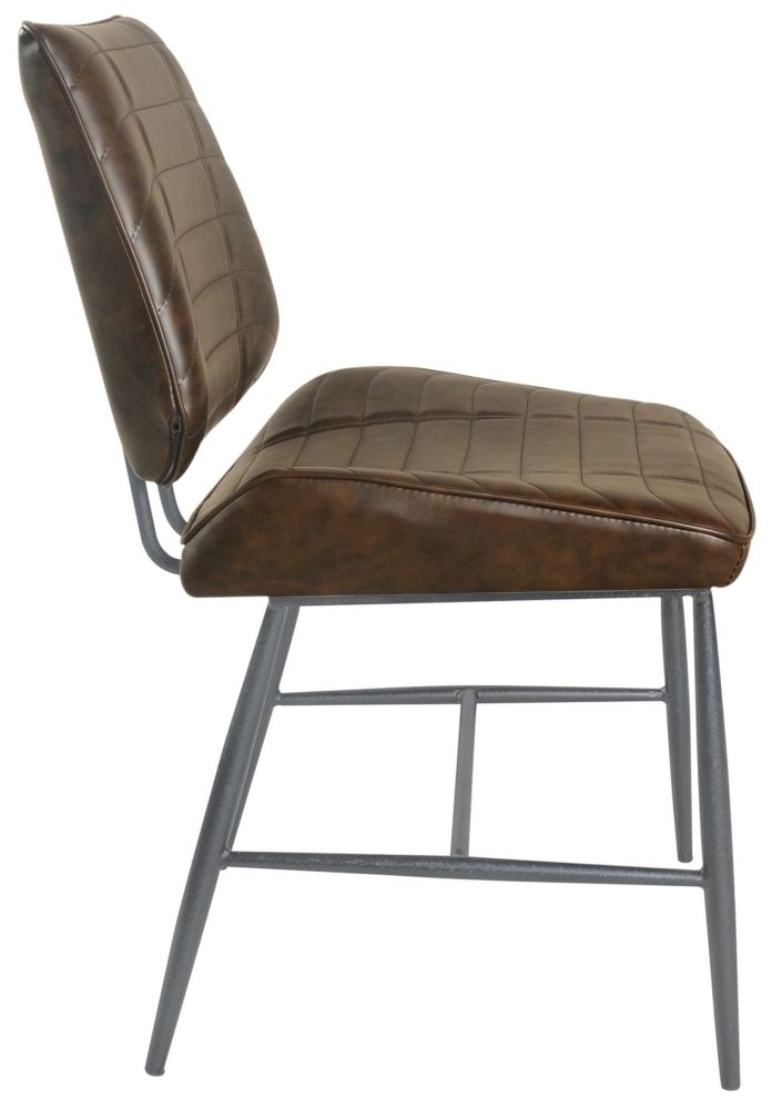 Product photograph of Cortina Chestnut Vegan Leather Dining Chair Sold In Pairs from Choice Furniture Superstore.