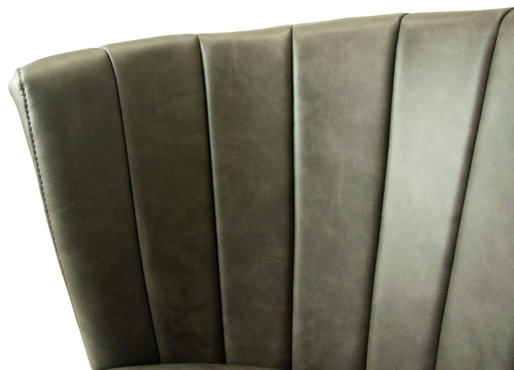 Product photograph of Shelby Grey Vegan Leather Dining Chair Sold In Pairs from Choice Furniture Superstore.