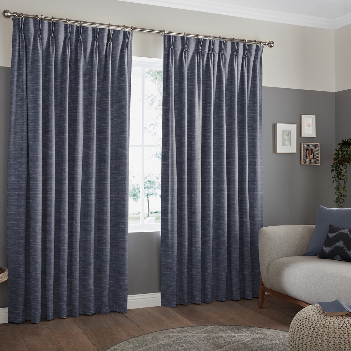 Product photograph of Tyson Indigo Curtain from Choice Furniture Superstore.