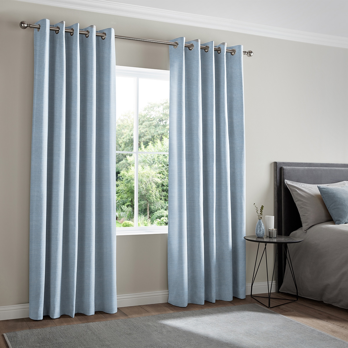 Product photograph of Tyson Powder Blue Curtain from Choice Furniture Superstore.