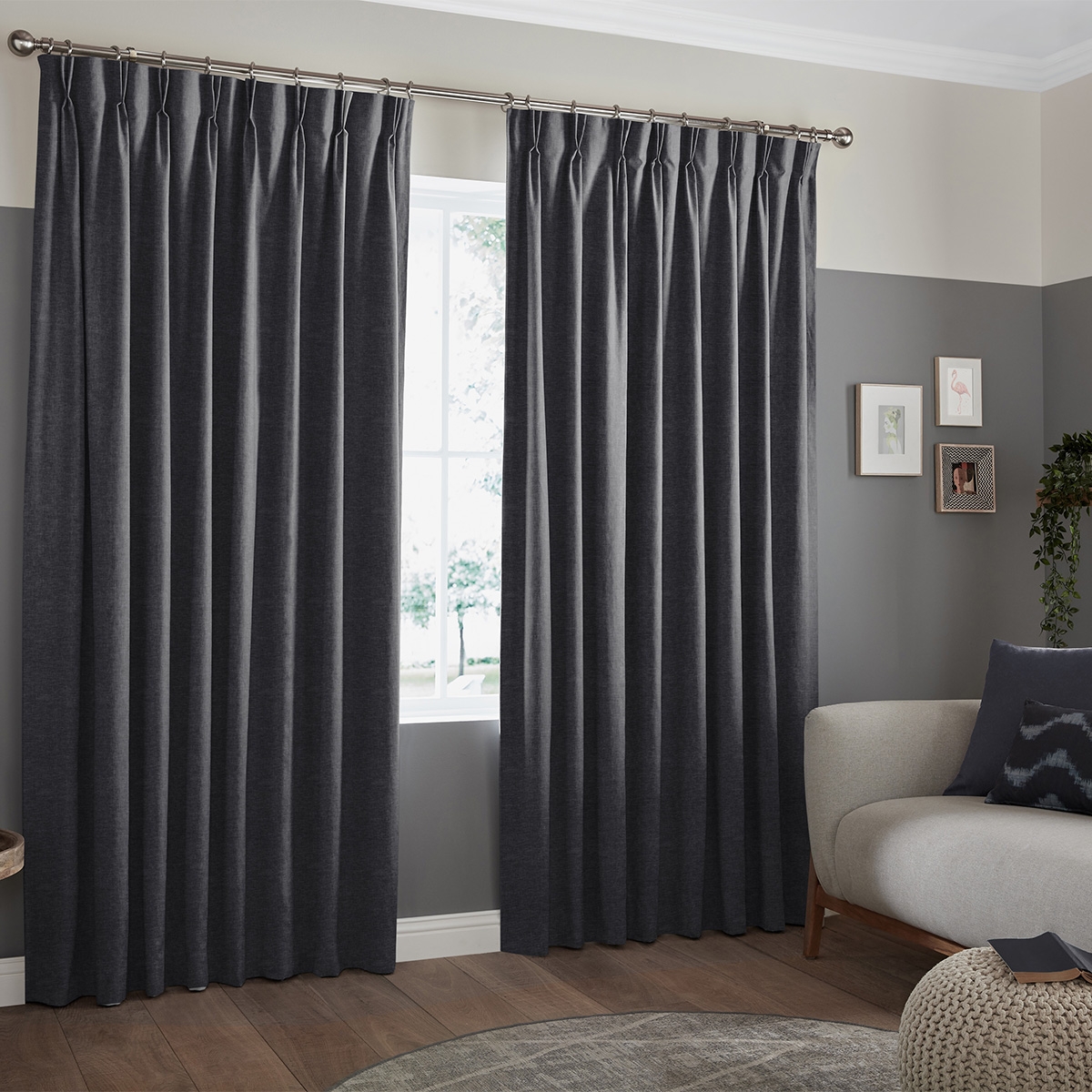 Product photograph of Jenson Charcoal Curtain from Choice Furniture Superstore.