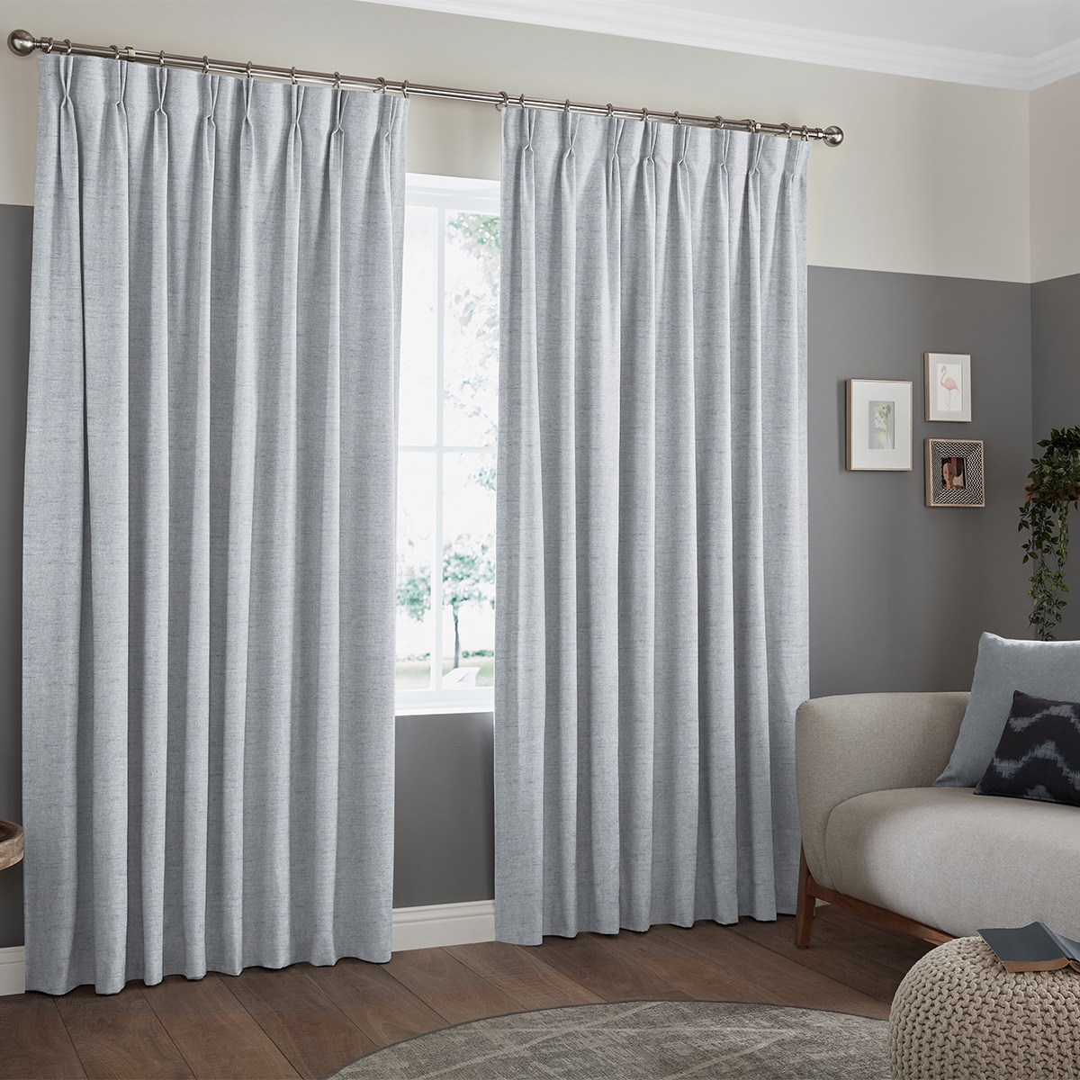 Product photograph of Defoe Silver Curtain from Choice Furniture Superstore.