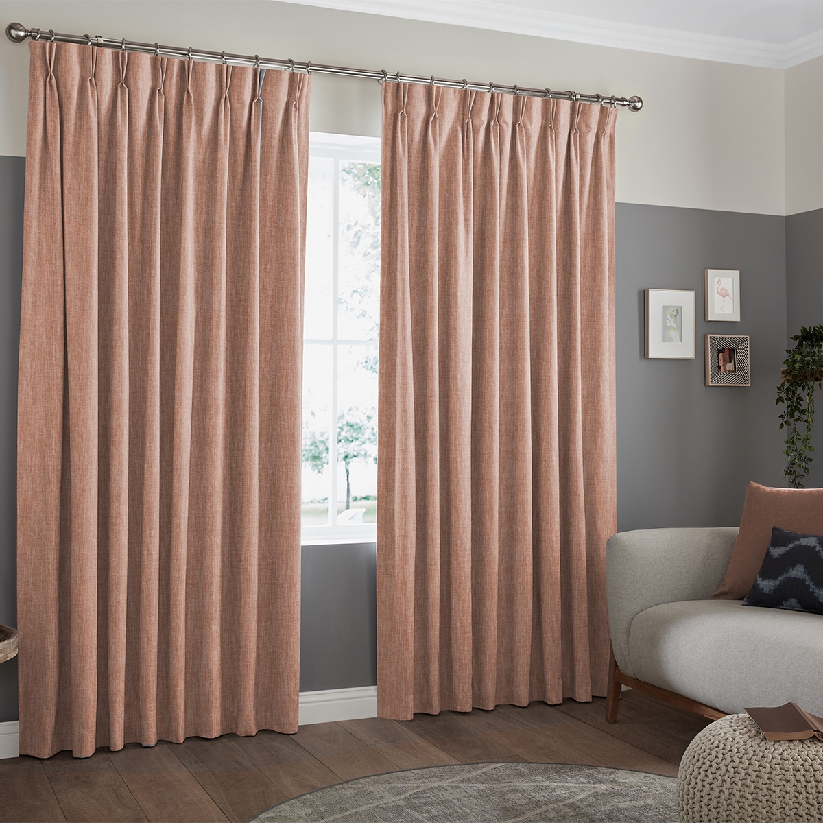 Product photograph of Foden Rust Curtain from Choice Furniture Superstore.