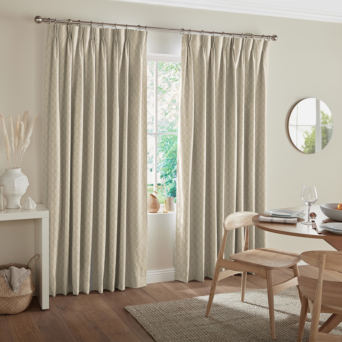 Product photograph of Ozan Taupe Curtain from Choice Furniture Superstore.