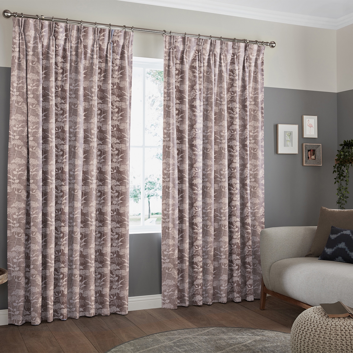 Product photograph of Trincao Rose Gold Curtain from Choice Furniture Superstore.
