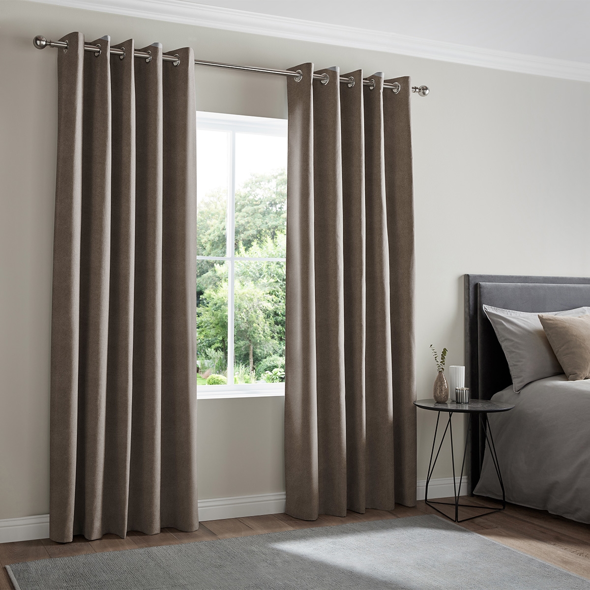 Product photograph of Rudiger Espresso Curtain from Choice Furniture Superstore.