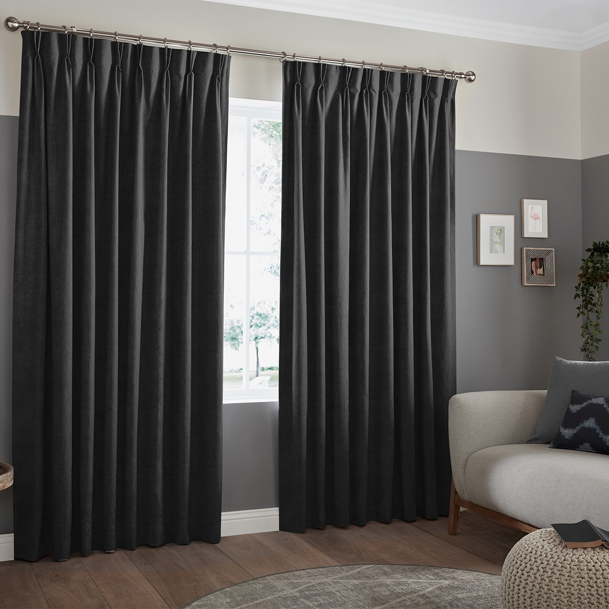 Product photograph of Rudiger Ebony Curtain from Choice Furniture Superstore.