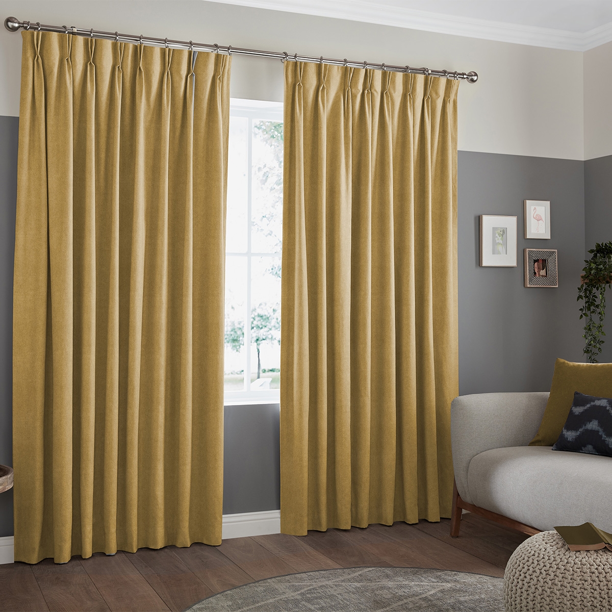 Product photograph of Rudiger Saffron Curtain from Choice Furniture Superstore.
