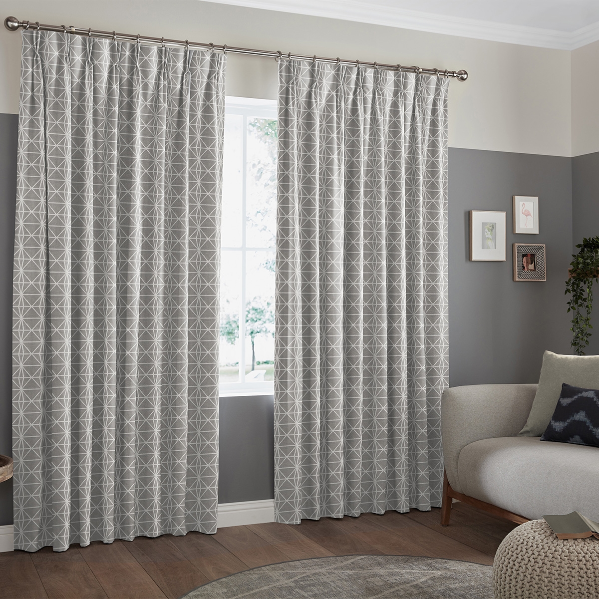Product photograph of Gosling Silver Curtain from Choice Furniture Superstore.