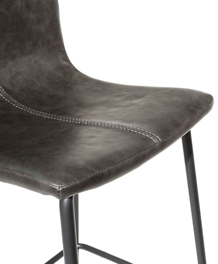 Product photograph of Barracuda Grey Vegan Leather Barstool Sold In Pairs from Choice Furniture Superstore.