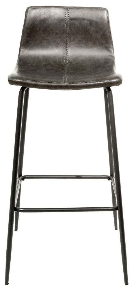 Product photograph of Barracuda Grey Vegan Leather Barstool Sold In Pairs from Choice Furniture Superstore.