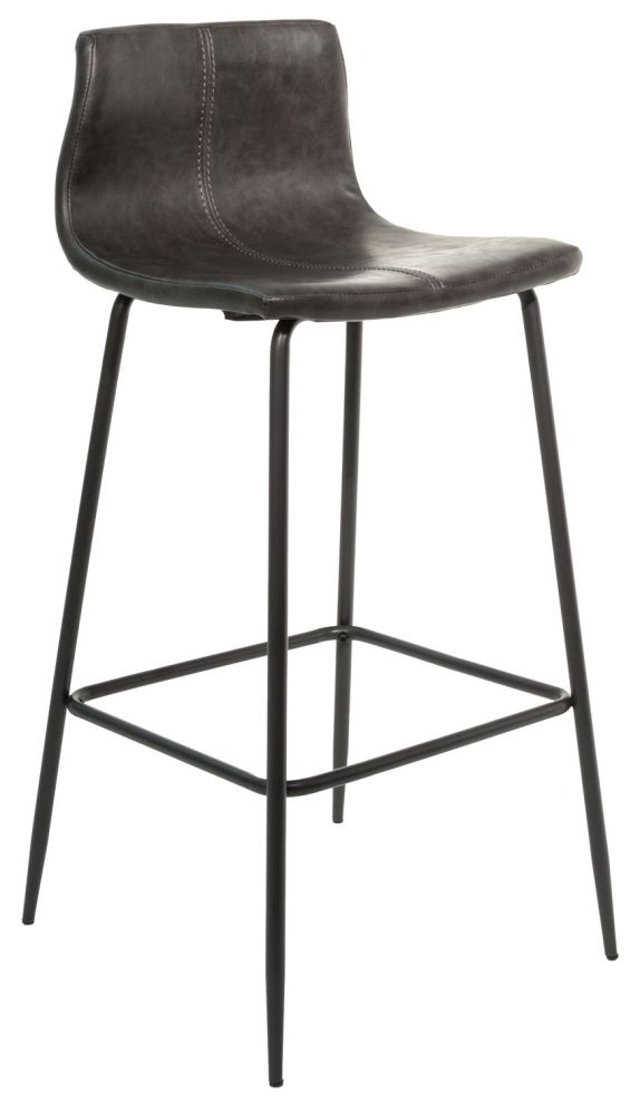 Product photograph of Barracuda Grey Vegan Leather Barstool Sold In Pairs from Choice Furniture Superstore.