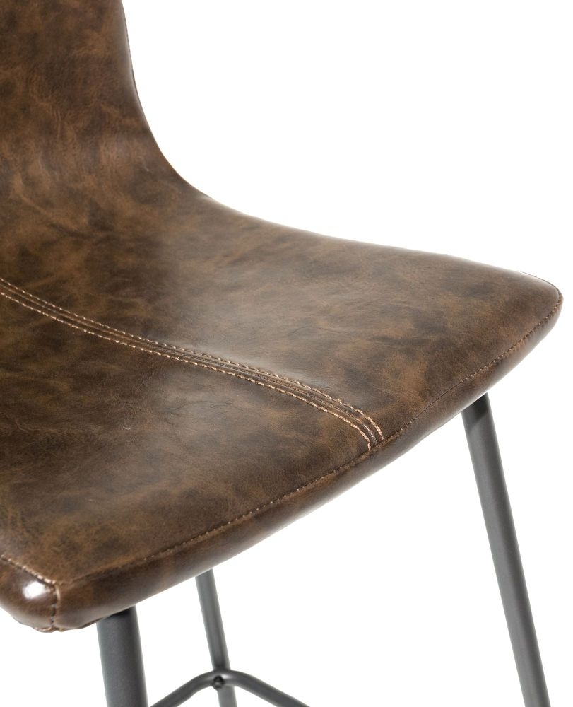 Product photograph of Barracuda Chestnut Vegan Leather Barstool Sold In Pairs from Choice Furniture Superstore.