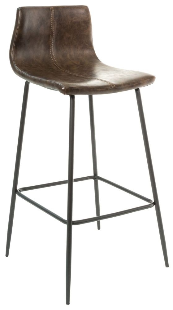 Product photograph of Barracuda Chestnut Vegan Leather Barstool Sold In Pairs from Choice Furniture Superstore.