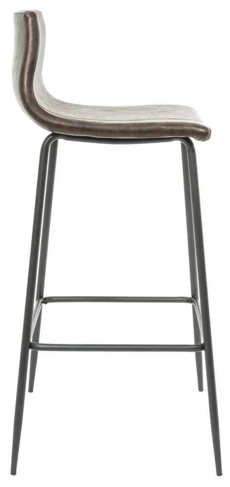 Product photograph of Barracuda Chestnut Vegan Leather Barstool Sold In Pairs from Choice Furniture Superstore.