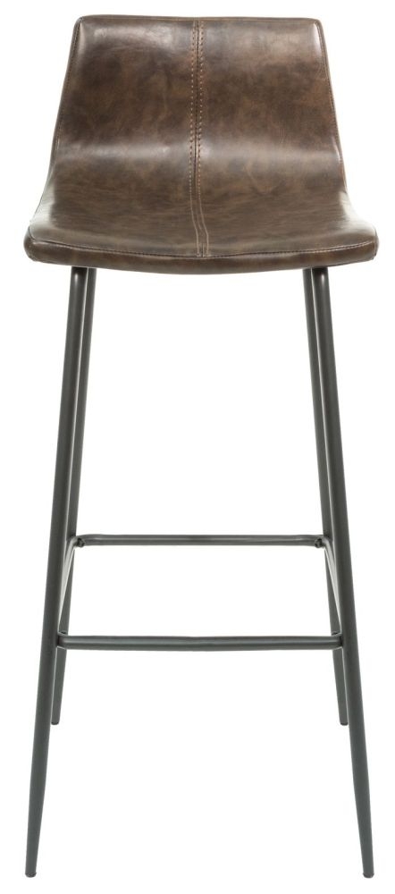 Product photograph of Barracuda Chestnut Vegan Leather Barstool Sold In Pairs from Choice Furniture Superstore.