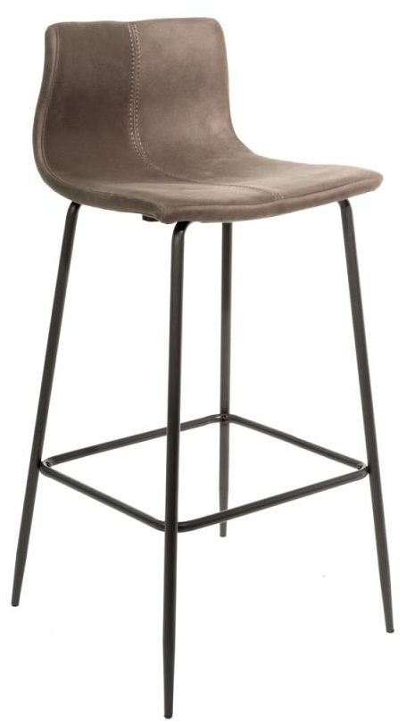 Product photograph of Barracuda Mussel Grey Moleskin Barstool Sold In Pairs from Choice Furniture Superstore.