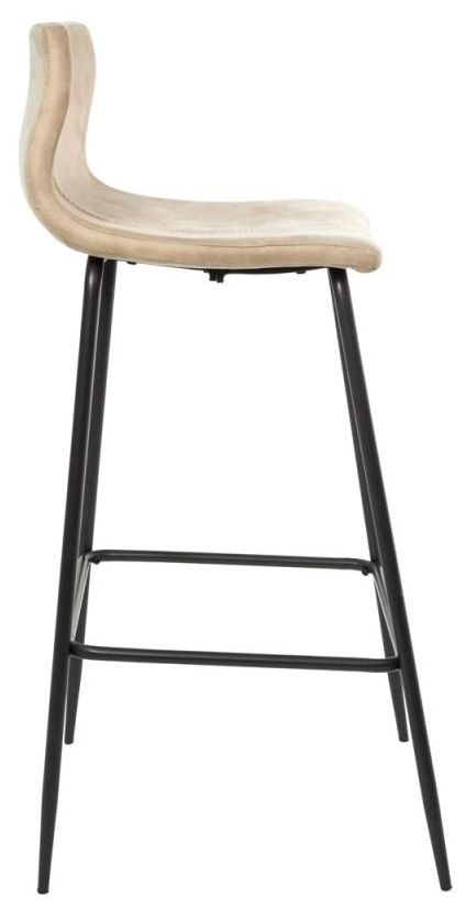 Product photograph of Barracuda Oyster Natural Moleskin Barstool Sold In Pairs from Choice Furniture Superstore.