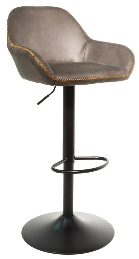 Product photograph of Chevy Mussel Grey Moleskin Gas Lift Barstool Sold In Pairs from Choice Furniture Superstore.