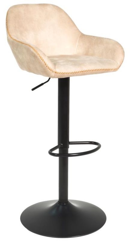 Product photograph of Chevy Oyster Natural Moleskin Gas Lift Barstool Sold In Pairs from Choice Furniture Superstore.