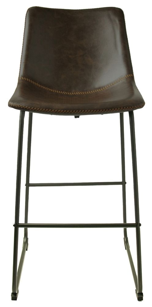 Product photograph of Cooper Chestnut Vegan Leather Barstool Sold In Pairs from Choice Furniture Superstore.