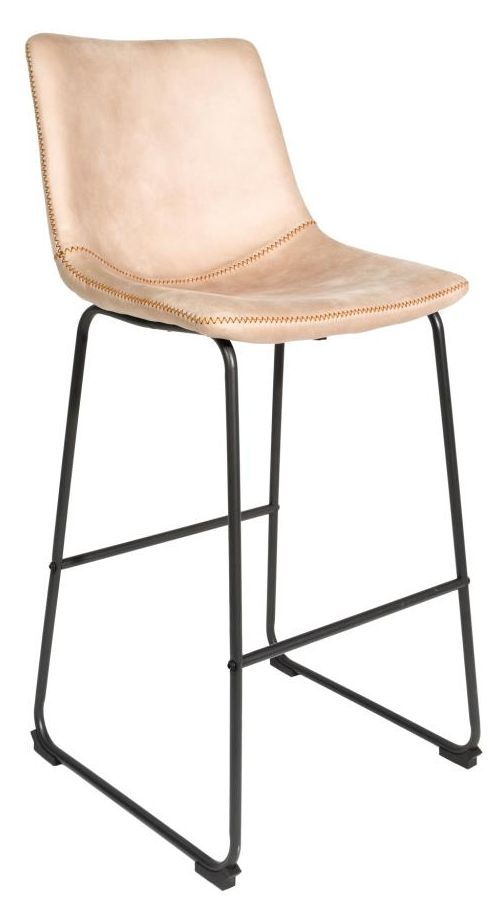 Product photograph of Cooper Oyster Natural Moleskin Barstool Sold In Pairs from Choice Furniture Superstore.