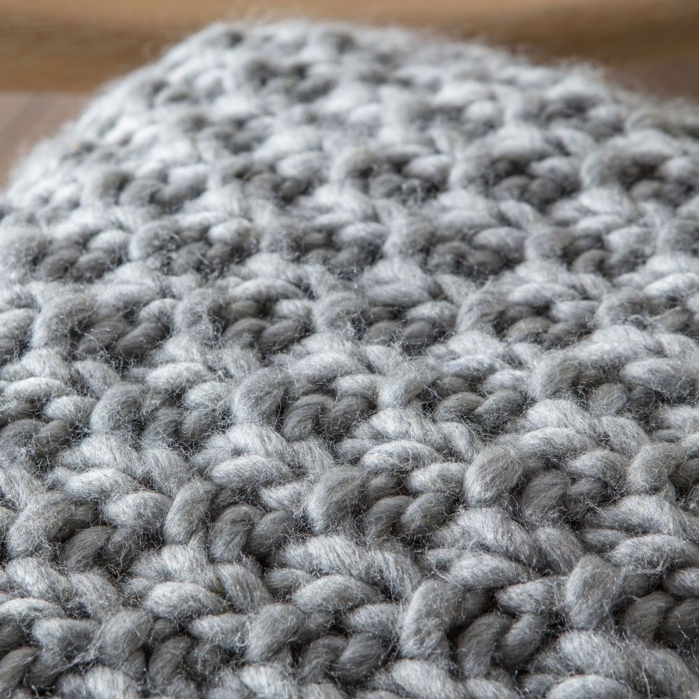 Product photograph of Chunky Moss Knitted Grey Fabric Throw from Choice Furniture Superstore.