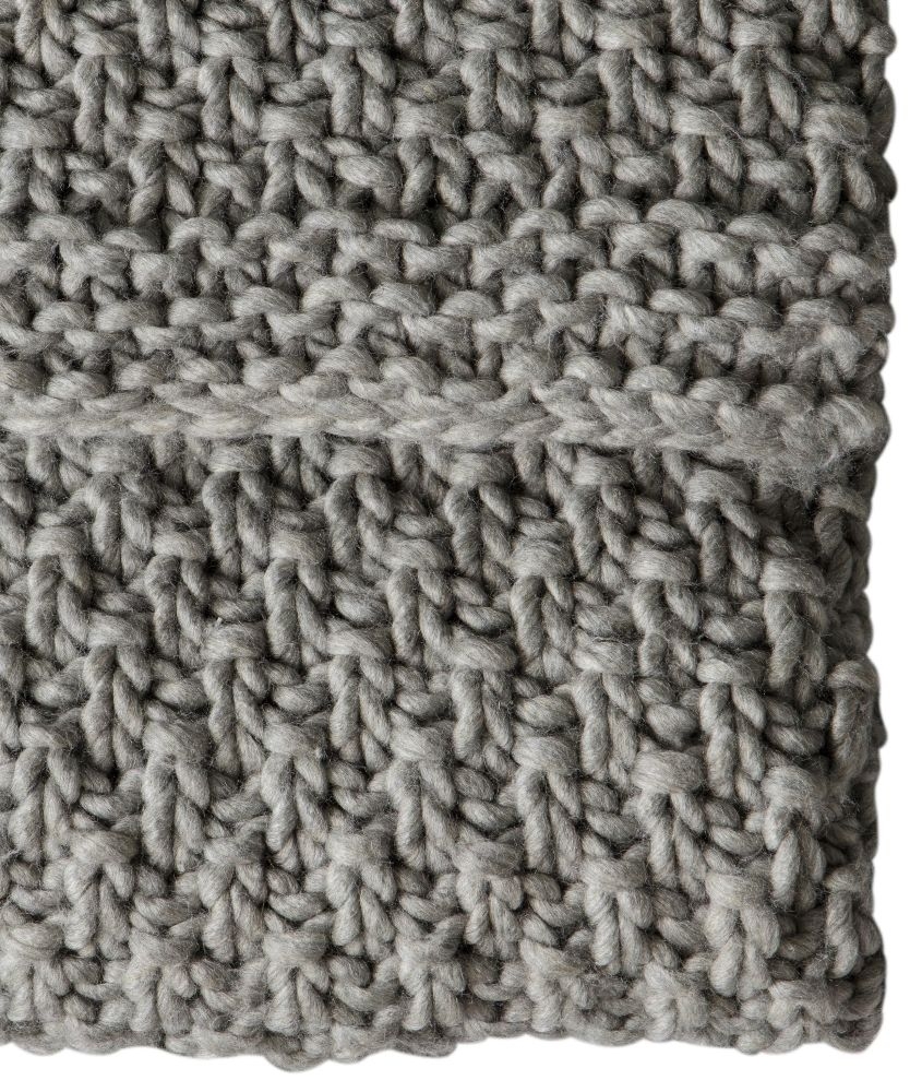 Product photograph of Chunky Moss Knitted Grey Fabric Throw from Choice Furniture Superstore.