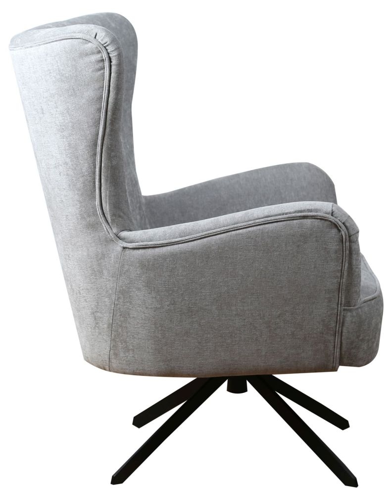 Product photograph of Buick Grey Chenille Fabric Armchair from Choice Furniture Superstore.