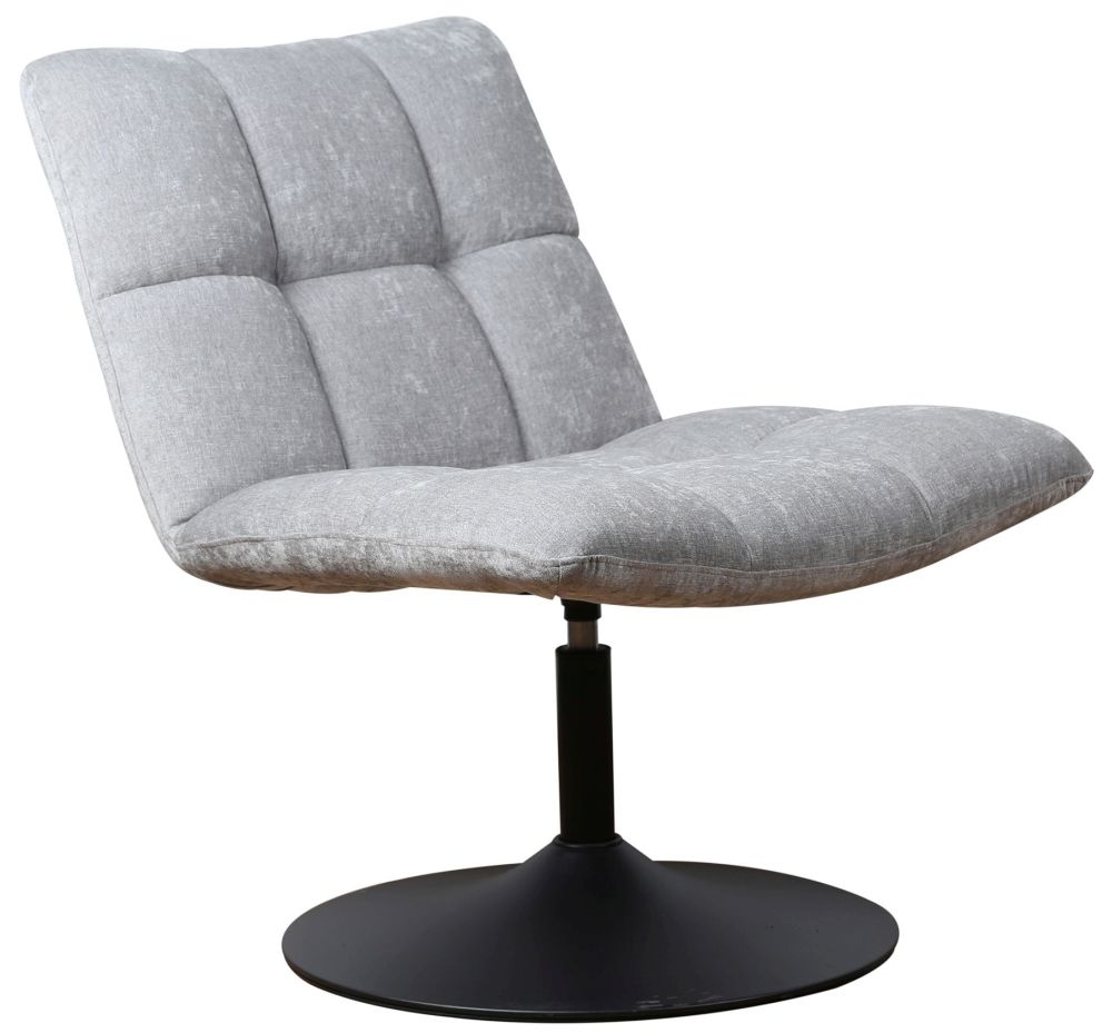 Product photograph of Mantis Chic Grey Chenille Fabric Swivel Chair from Choice Furniture Superstore.