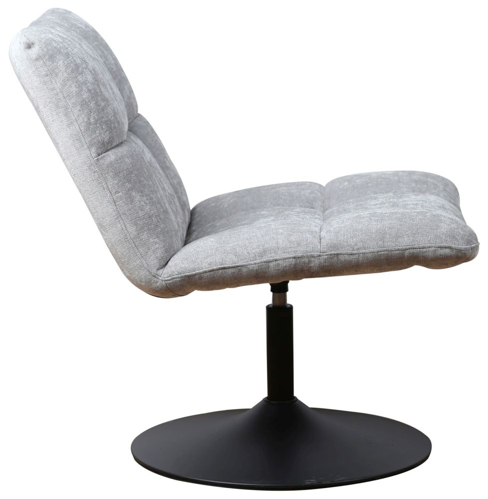 Product photograph of Mantis Chic Grey Chenille Fabric Swivel Chair from Choice Furniture Superstore.