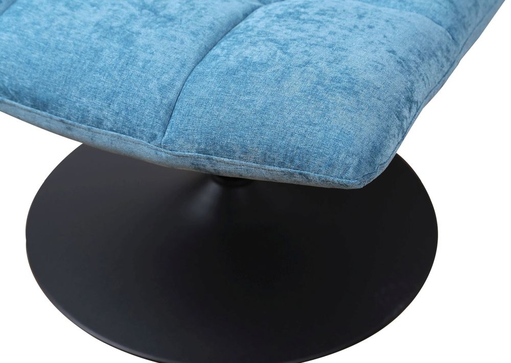 Product photograph of Mantis Chic Ocean Blue Chenille Fabric Swivel Chair from Choice Furniture Superstore.