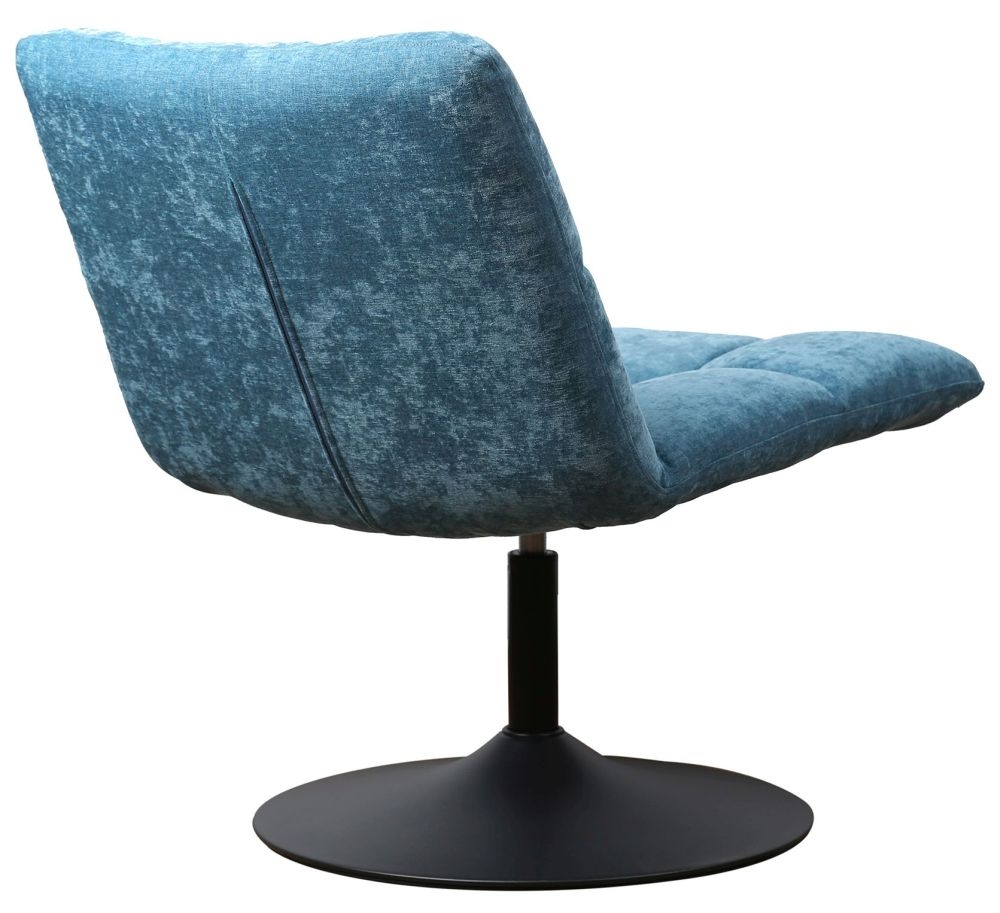 Product photograph of Mantis Chic Ocean Blue Chenille Fabric Swivel Chair from Choice Furniture Superstore.