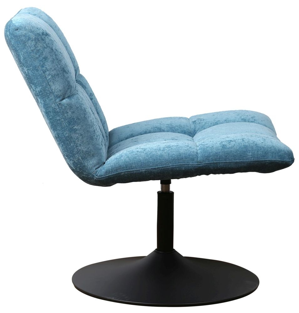 Product photograph of Mantis Chic Ocean Blue Chenille Fabric Swivel Chair from Choice Furniture Superstore.