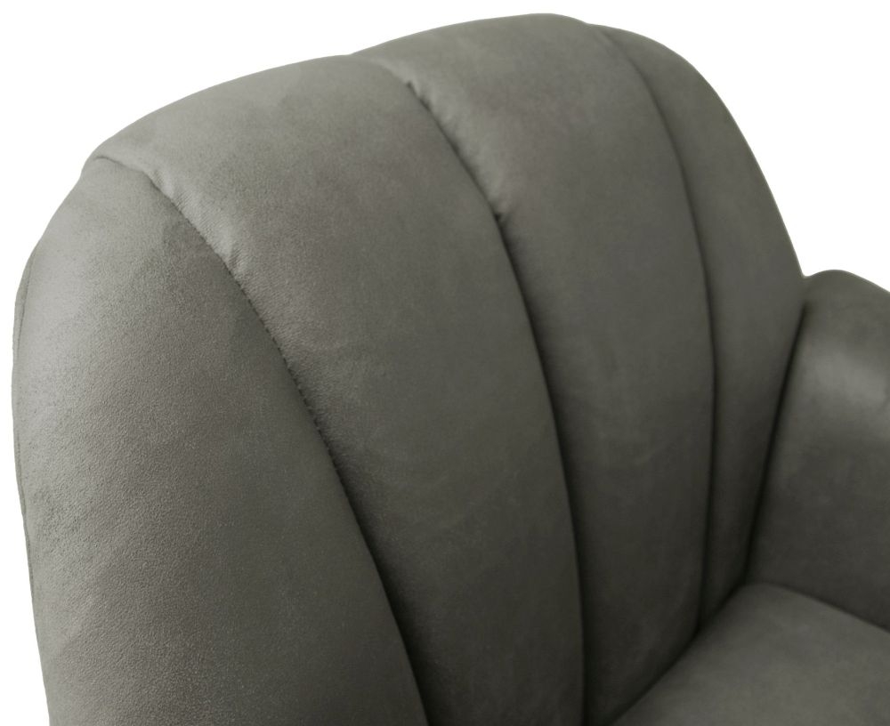 Product photograph of Shelby Grey Mussel Moleskin Fabric Cocktail Chair from Choice Furniture Superstore.