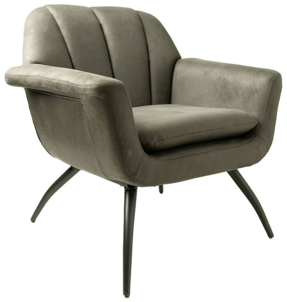 Product photograph of Shelby Grey Mussel Moleskin Fabric Cocktail Chair from Choice Furniture Superstore.