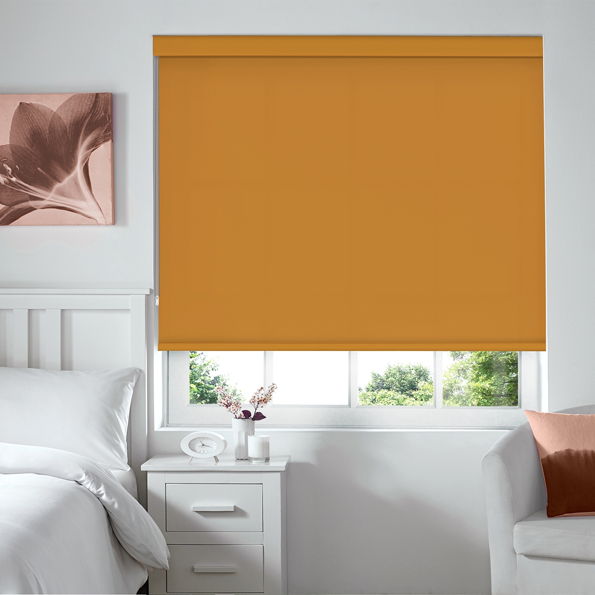 Product photograph of Alexa Mustard Roller Blind from Choice Furniture Superstore.