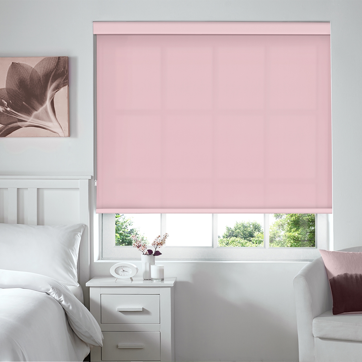 Product photograph of Alexa Pink Roller Blind from Choice Furniture Superstore.