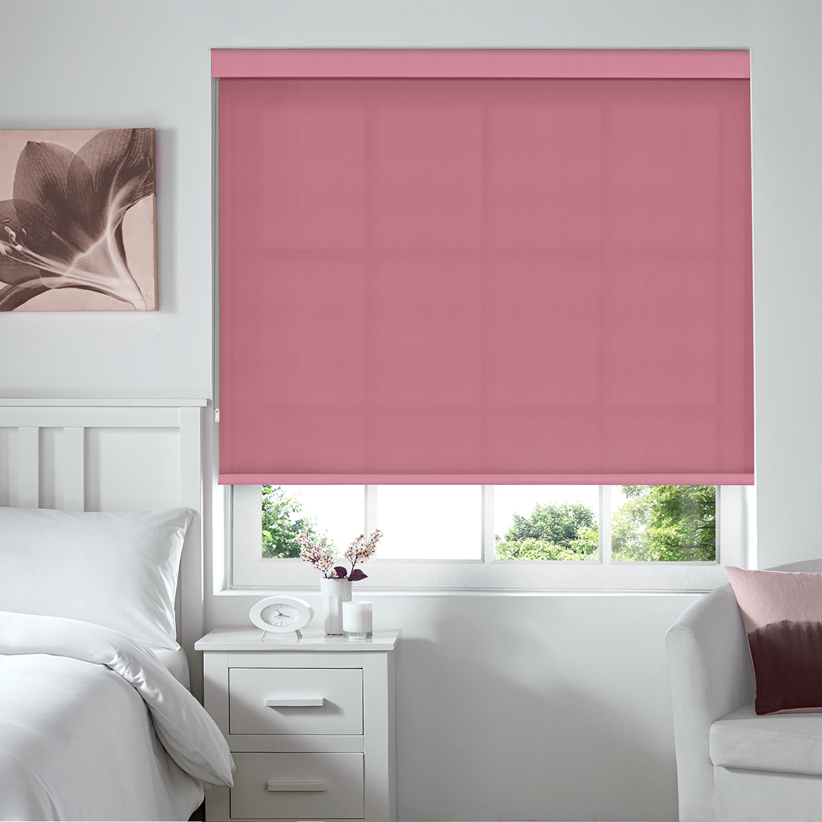 Product photograph of Alexa Coral Pink Roller Blind from Choice Furniture Superstore.