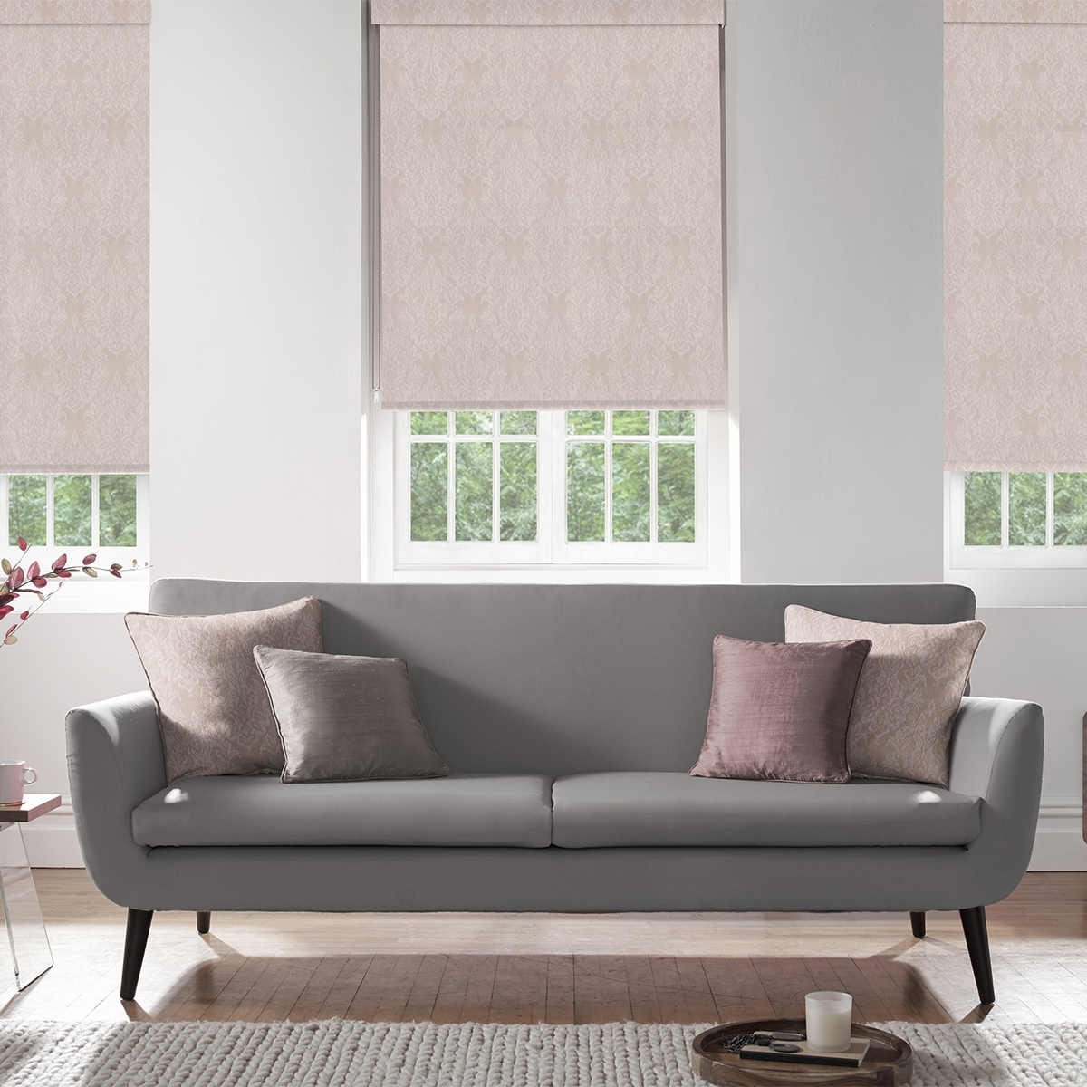 Product photograph of Camella Damask Roller Blind from Choice Furniture Superstore.