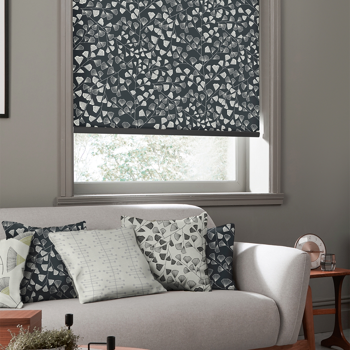 Product photograph of Missprint Fern Night Frost-roller Blind from Choice Furniture Superstore.